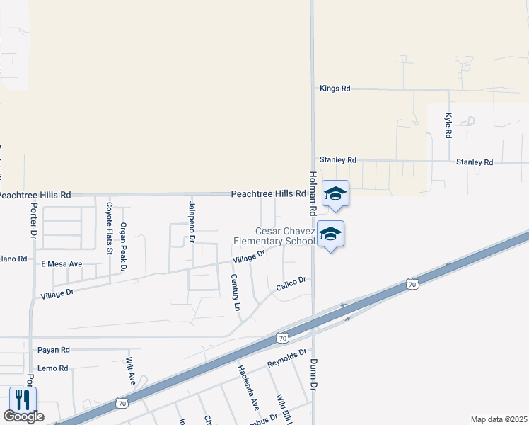 map of restaurants, bars, coffee shops, grocery stores, and more near 5925 Leaping Lizard Loop in Las Cruces