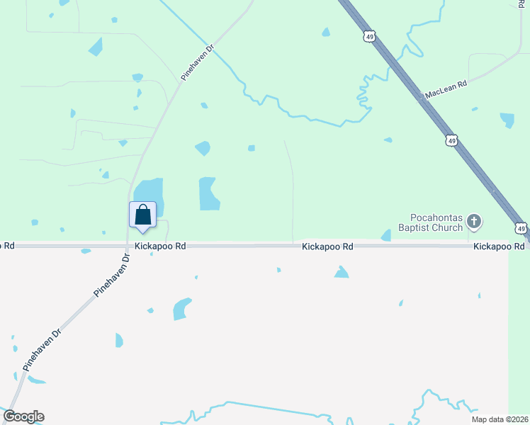 map of restaurants, bars, coffee shops, grocery stores, and more near 3440 Kickapoo Road in Clinton