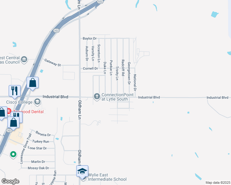 map of restaurants, bars, coffee shops, grocery stores, and more near 3950 Trinity Lane in Abilene