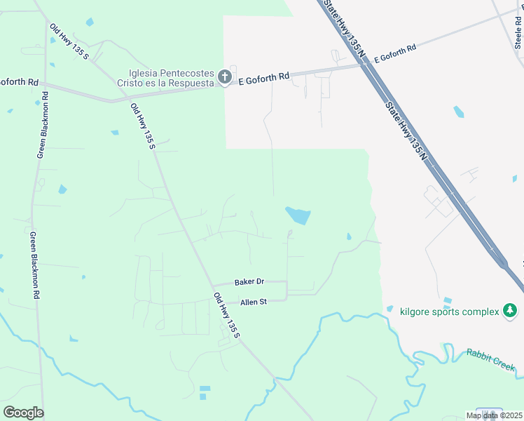 map of restaurants, bars, coffee shops, grocery stores, and more near 144 Private Road 3636 in Kilgore