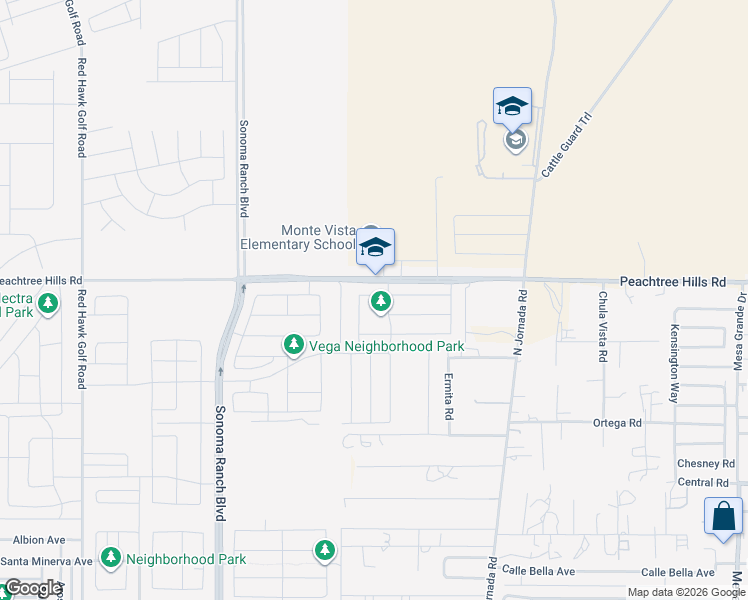 map of restaurants, bars, coffee shops, grocery stores, and more near Metro Park Street in Las Cruces