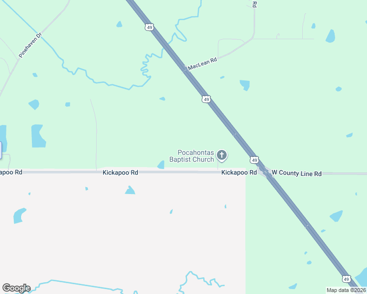 map of restaurants, bars, coffee shops, grocery stores, and more near 3514-4172 Kickapoo Road in Jackson
