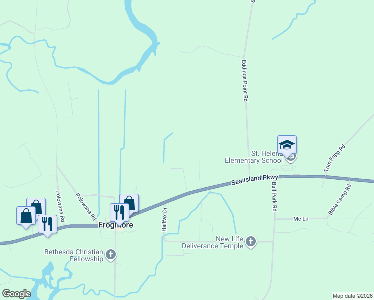 map of restaurants, bars, coffee shops, grocery stores, and more near in Frogmore