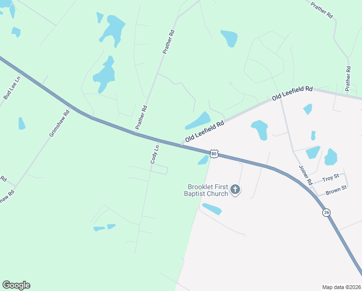 map of restaurants, bars, coffee shops, grocery stores, and more near 47 Old Leefield Road in Brooklet