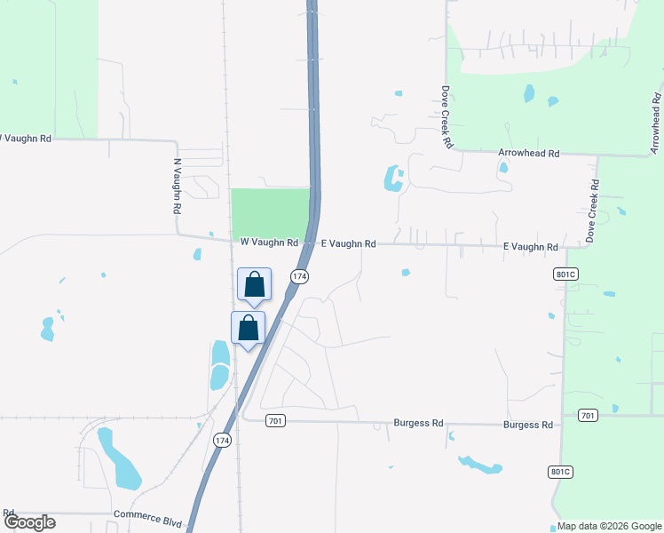 map of restaurants, bars, coffee shops, grocery stores, and more near 2892 North Main Street in Cleburne