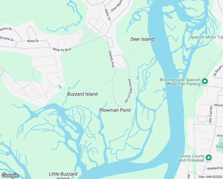 map of restaurants, bars, coffee shops, grocery stores, and more near 332 De La Gaye Point in Beaufort