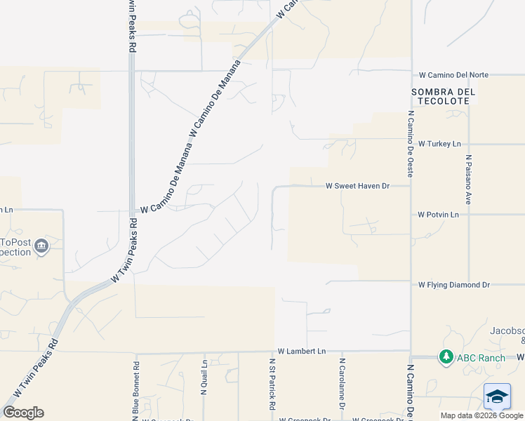 map of restaurants, bars, coffee shops, grocery stores, and more near 10808 North Iron Peak Drive in Oro Valley