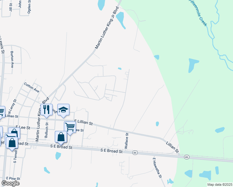 map of restaurants, bars, coffee shops, grocery stores, and more near 830 Hodges Street in Metter