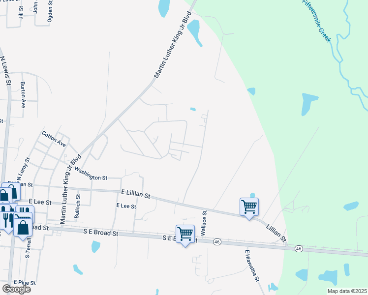 map of restaurants, bars, coffee shops, grocery stores, and more near 830 Hodges Street in Metter