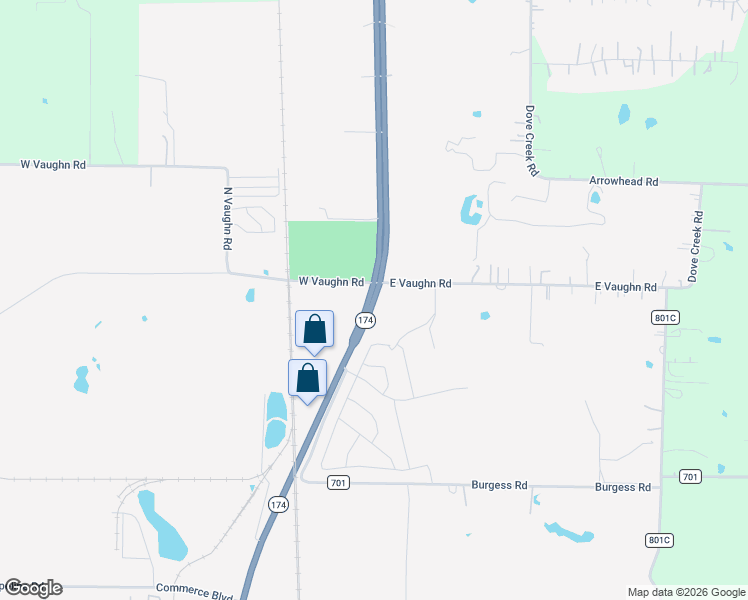 map of restaurants, bars, coffee shops, grocery stores, and more near 2892 North Main Street in Cleburne
