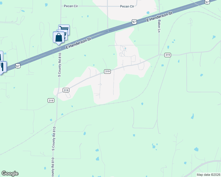 map of restaurants, bars, coffee shops, grocery stores, and more near 316 Woodhaven Drive in Alvarado