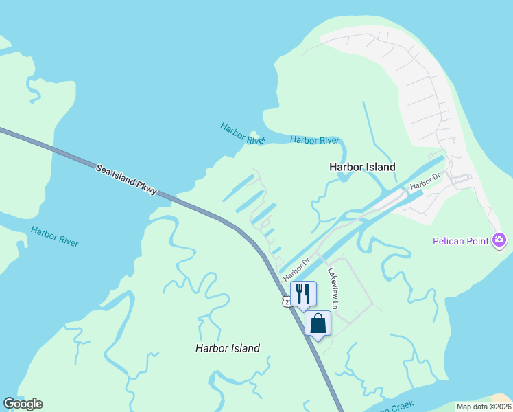 map of restaurants, bars, coffee shops, grocery stores, and more near 150 Harbour Key Drive in Saint Helena Island