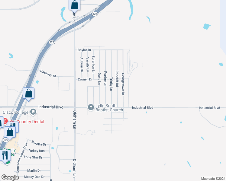 map of restaurants, bars, coffee shops, grocery stores, and more near 3857 Trinity Lane in Abilene