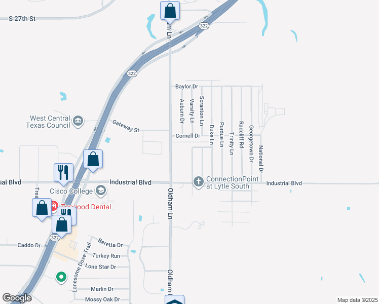 map of restaurants, bars, coffee shops, grocery stores, and more near 3826 Notre Dame Circle in Abilene