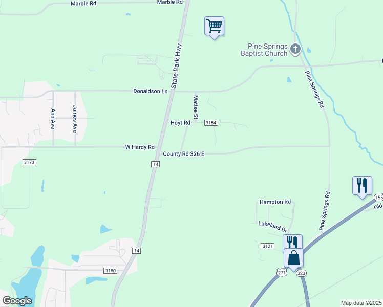 map of restaurants, bars, coffee shops, grocery stores, and more near 901 Hardy Road in Tyler
