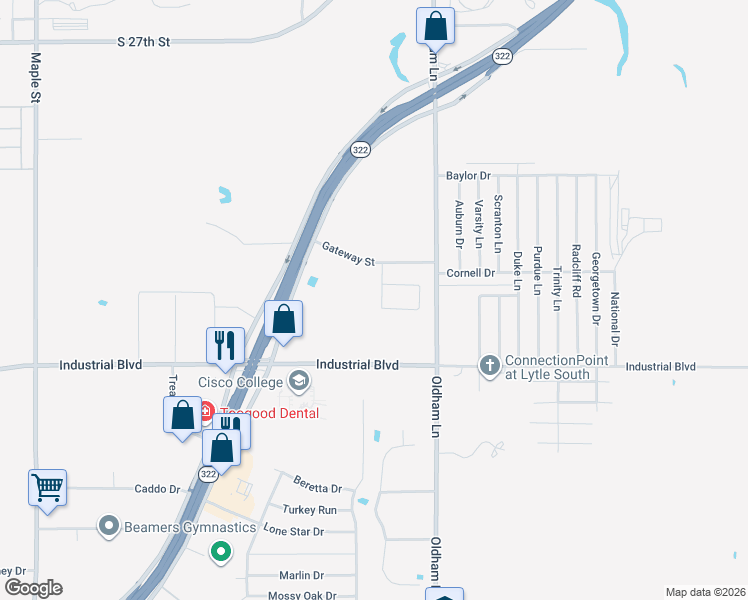 map of restaurants, bars, coffee shops, grocery stores, and more near 749 Gateway Street in Abilene