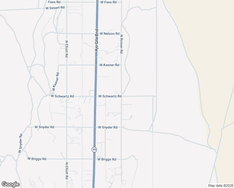 map of restaurants, bars, coffee shops, grocery stores, and more near 2605 North Rosser Road in Ajo