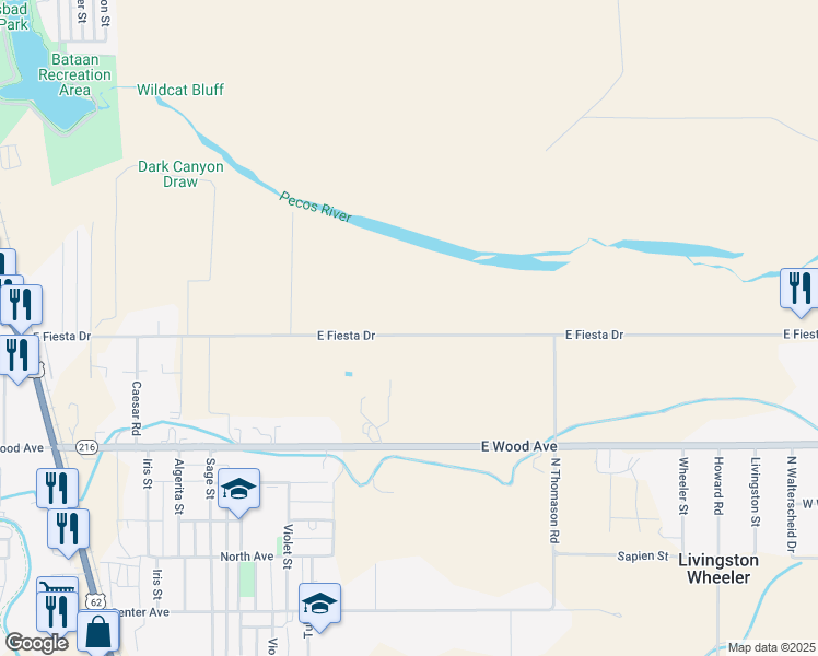 map of restaurants, bars, coffee shops, grocery stores, and more near 1116 East Fiesta Drive in Carlsbad