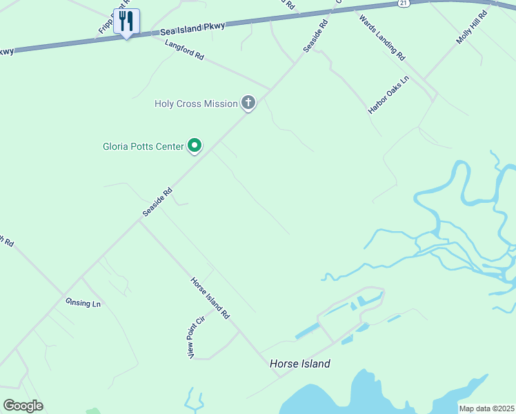 map of restaurants, bars, coffee shops, grocery stores, and more near in Saint Helena Island