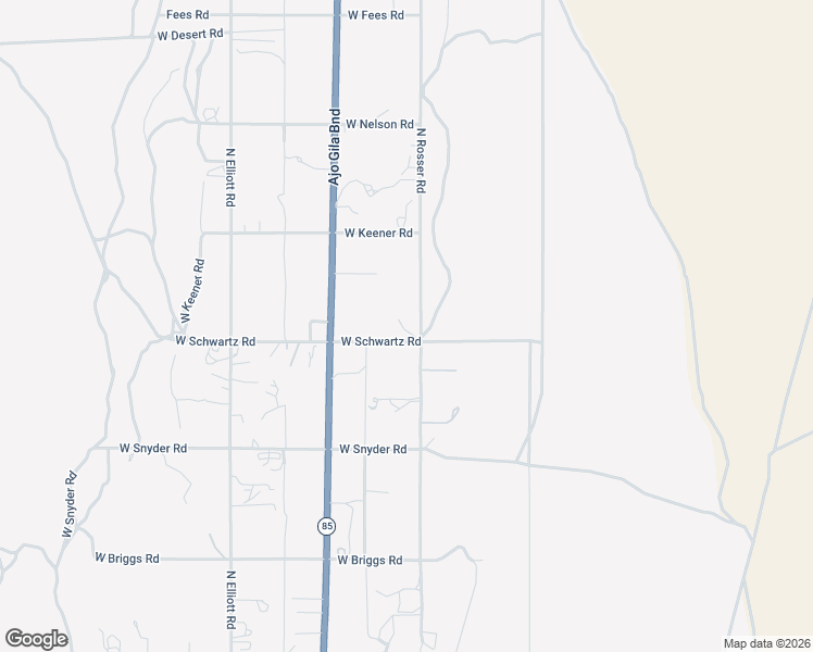map of restaurants, bars, coffee shops, grocery stores, and more near 2605 North Rosser Road in Ajo