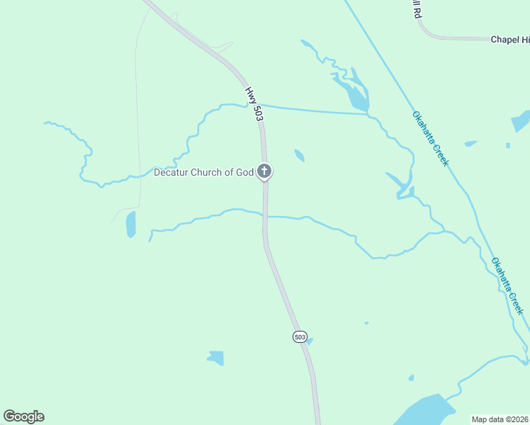 map of restaurants, bars, coffee shops, grocery stores, and more near 14446 Mississippi 503 in Decatur