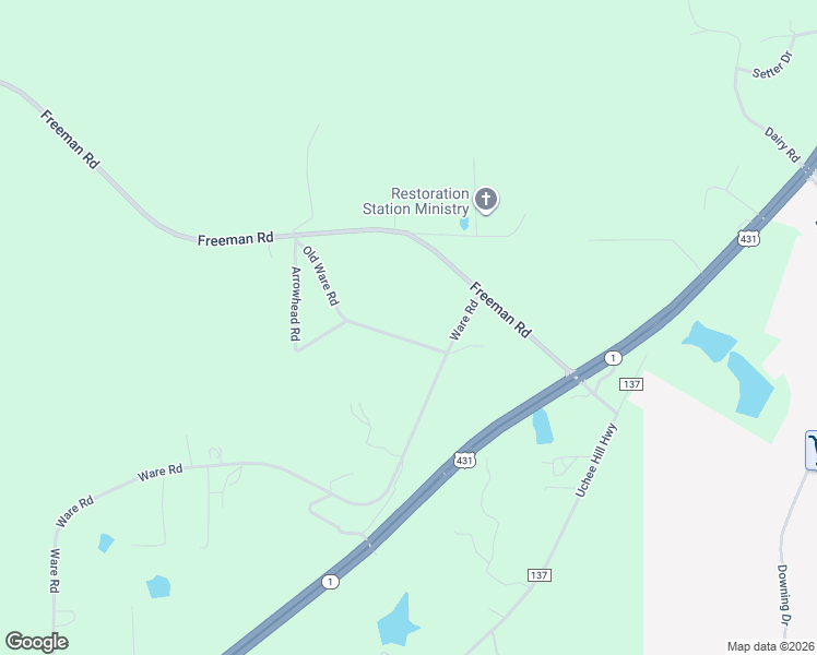 map of restaurants, bars, coffee shops, grocery stores, and more near 70 Old Ware Road in Phenix City