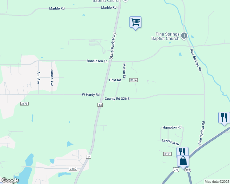 map of restaurants, bars, coffee shops, grocery stores, and more near 9301 Matise Street in Tyler