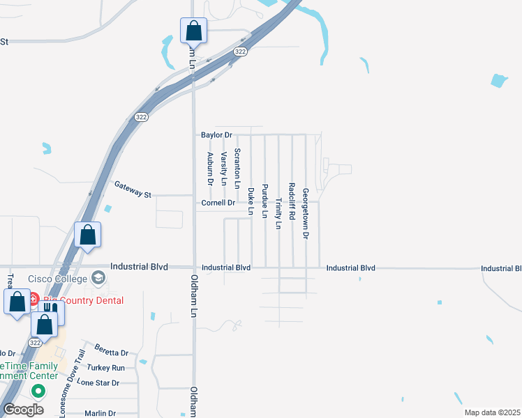 map of restaurants, bars, coffee shops, grocery stores, and more near 3810 Purdue Lane in Abilene