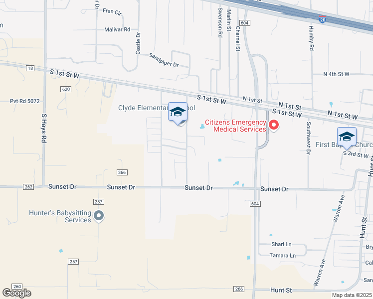 map of restaurants, bars, coffee shops, grocery stores, and more near 318 Forrest Road in Clyde