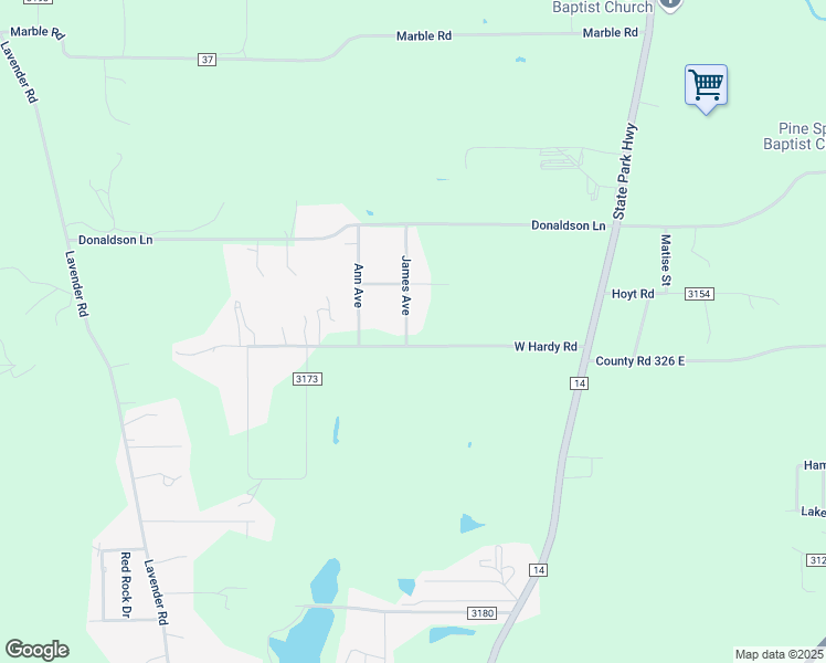map of restaurants, bars, coffee shops, grocery stores, and more near 9286 James Avenue in Tyler