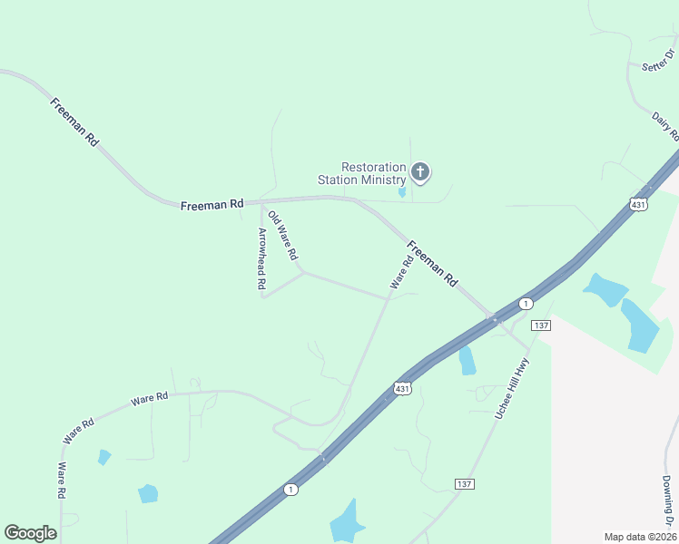 map of restaurants, bars, coffee shops, grocery stores, and more near 70 Old Ware Road in Phenix City