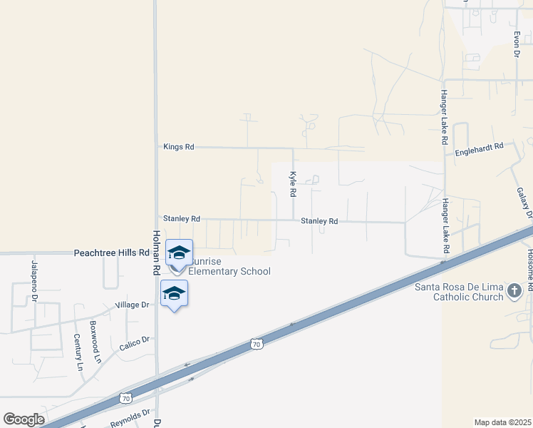 map of restaurants, bars, coffee shops, grocery stores, and more near 7701 Stanley Road in Las Cruces