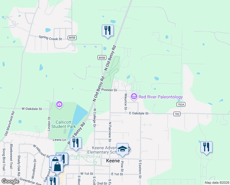 map of restaurants, bars, coffee shops, grocery stores, and more near 207 Pioneer Drive in Keene