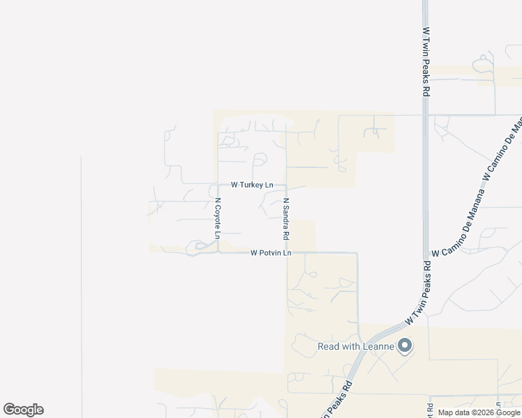 map of restaurants, bars, coffee shops, grocery stores, and more near 10861 North Sandra Road in Tucson