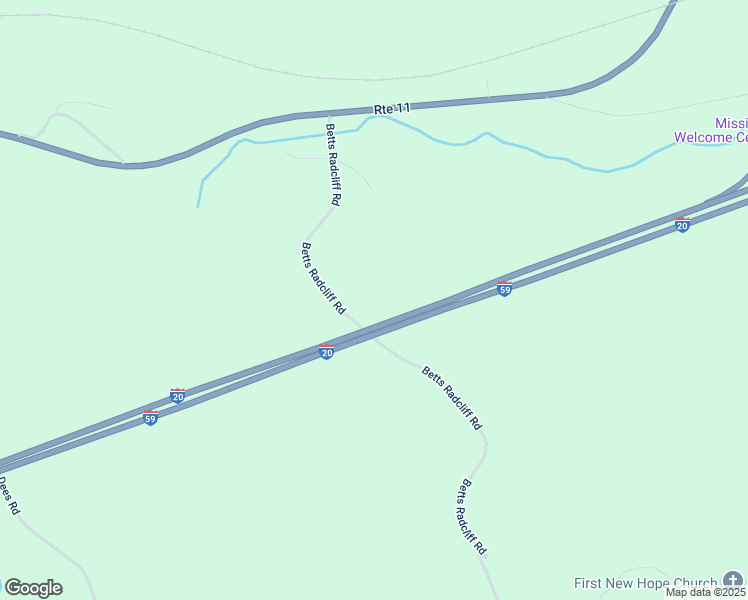 map of restaurants, bars, coffee shops, grocery stores, and more near Interstate 20 in Toomsuba