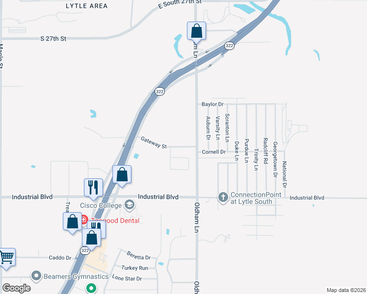 map of restaurants, bars, coffee shops, grocery stores, and more near 749 Gateway Street in Abilene