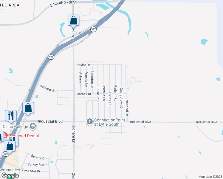 map of restaurants, bars, coffee shops, grocery stores, and more near 3725 Radcliff Road in Abilene