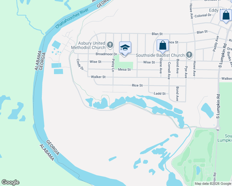 map of restaurants, bars, coffee shops, grocery stores, and more near 2526 Rice Street in Columbus