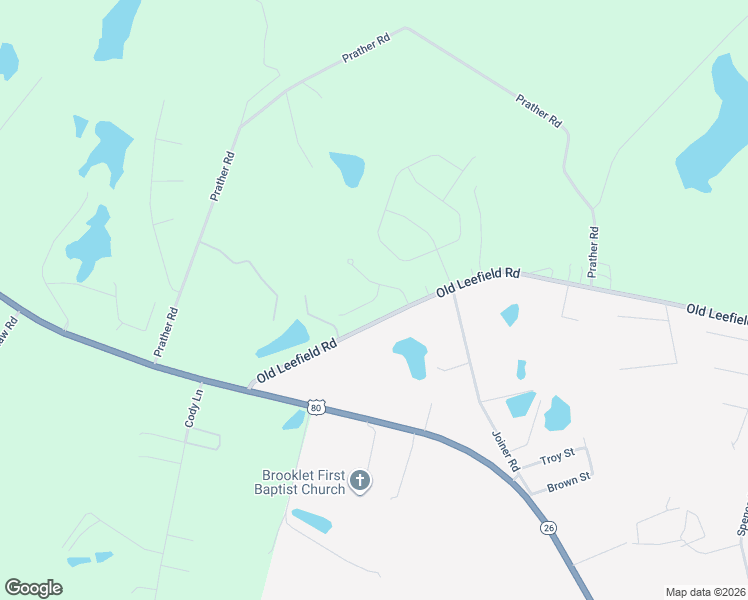 map of restaurants, bars, coffee shops, grocery stores, and more near 127 Old Leefield Road in Brooklet