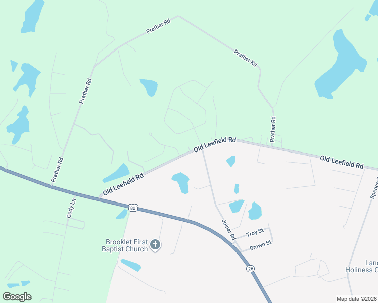 map of restaurants, bars, coffee shops, grocery stores, and more near 127 Old Leefield Road in Brooklet