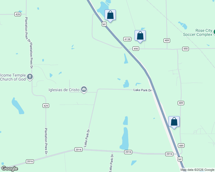map of restaurants, bars, coffee shops, grocery stores, and more near 9153 County Road 427 in Tyler