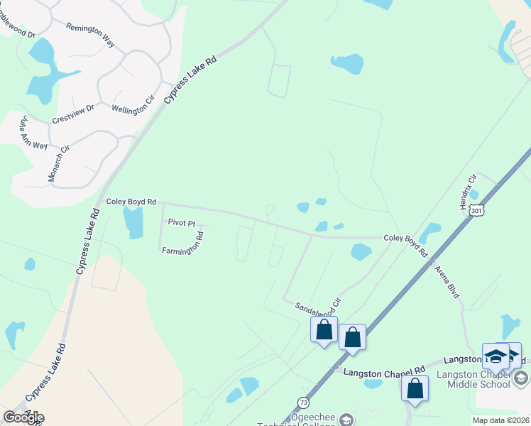 map of restaurants, bars, coffee shops, grocery stores, and more near 623 Coley Boyd Rd in Statesboro