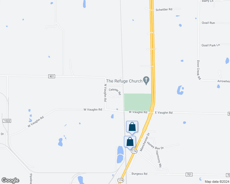 map of restaurants, bars, coffee shops, grocery stores, and more near 3224 Celeste Road in Cleburne