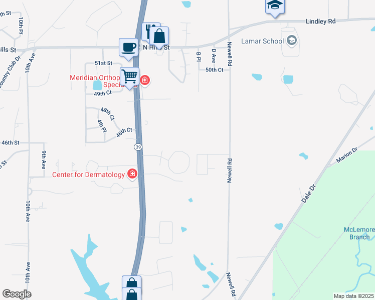 map of restaurants, bars, coffee shops, grocery stores, and more near 4521 B Place in Meridian