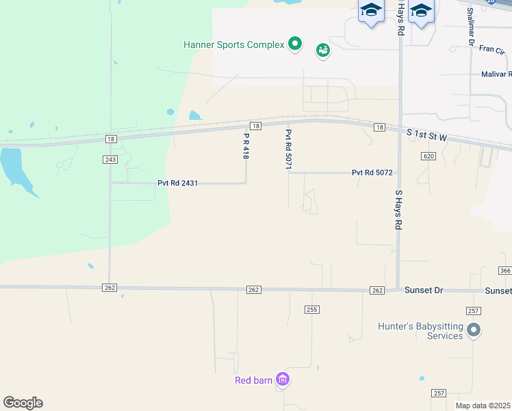 map of restaurants, bars, coffee shops, grocery stores, and more near 1189 Pvt Road 2431 in Clyde
