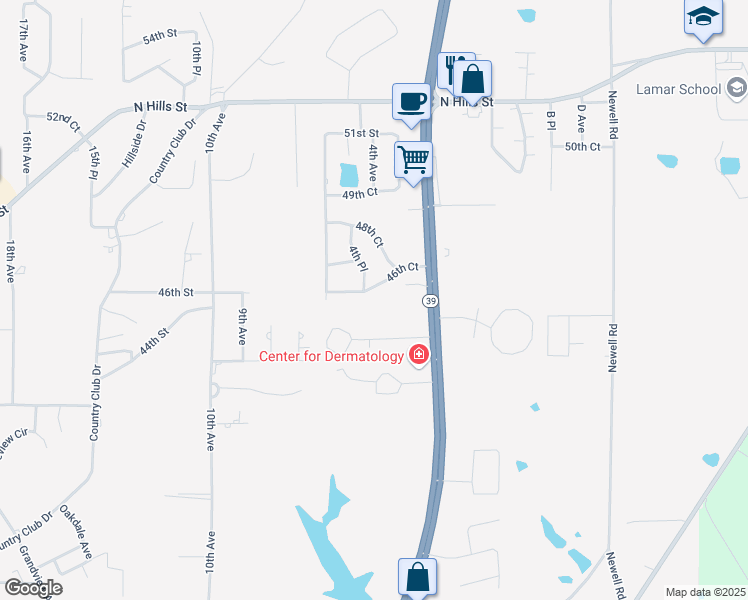 map of restaurants, bars, coffee shops, grocery stores, and more near 335 46th Court in Meridian