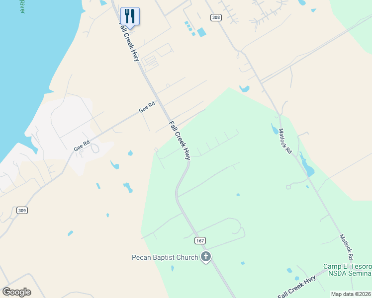 map of restaurants, bars, coffee shops, grocery stores, and more near 6625 Fall Creek Highway in Granbury