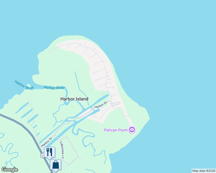 map of restaurants, bars, coffee shops, grocery stores, and more near 30 Harbor Drive in Saint Helena Island