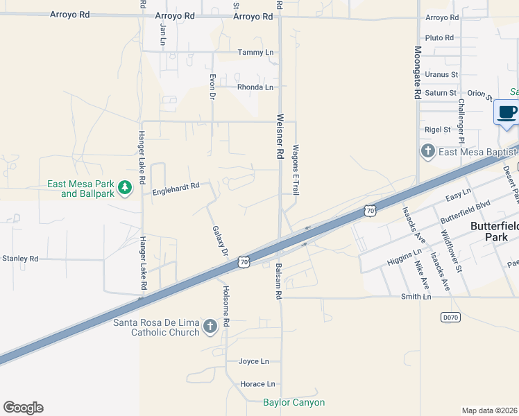map of restaurants, bars, coffee shops, grocery stores, and more near 9060 Red Roof Court in Las Cruces