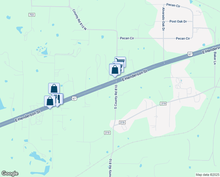 map of restaurants, bars, coffee shops, grocery stores, and more near 5528 U.S. 67 in Alvarado